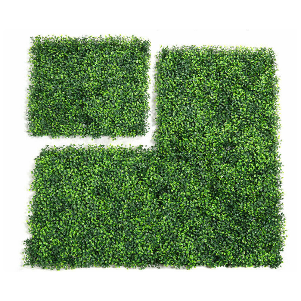 12pcs 20×20″ Artificial Boxwood Wall Hedge Mat Plant Panels Outdoor Grass Fence