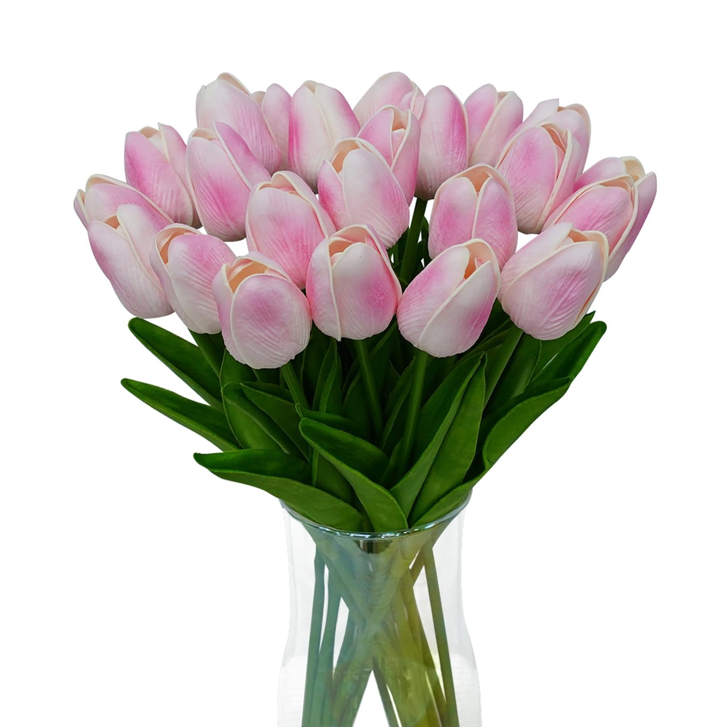 20 PCS 13.5 Inch Pink Faux Tulips Fake Flower Wedding Table Decor Bouquet