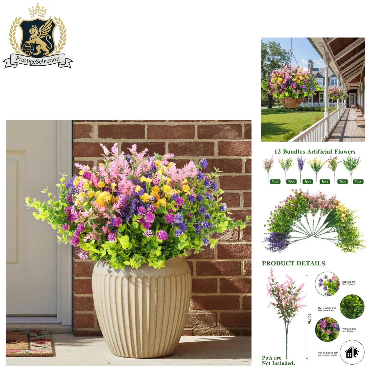 12 Bundles of Lifelike Artificial Silk Flowers in Vibrant Colors for Home Decor