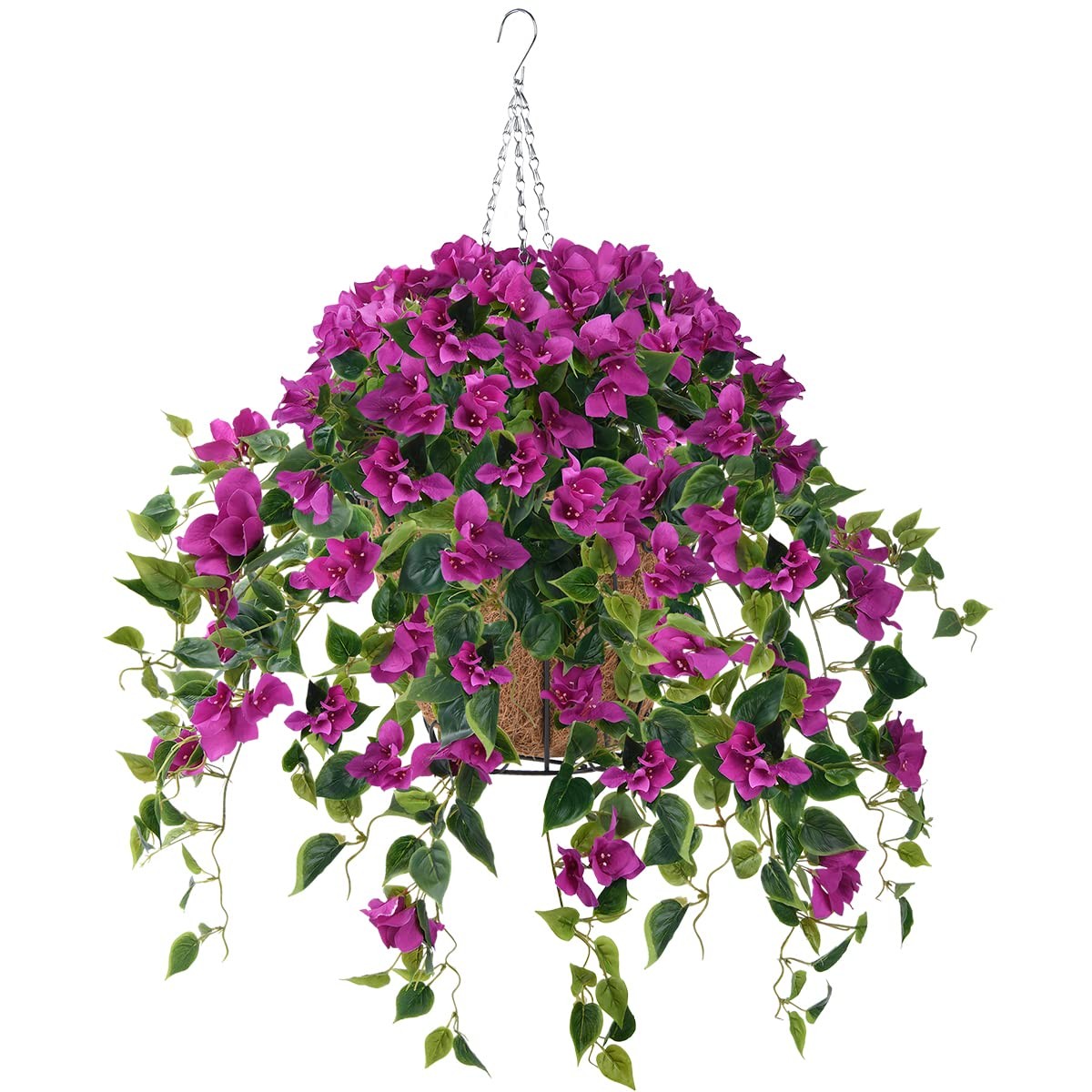 Homsunny Artificial Hanging Flowers Plants Basket for Outdoor Decoration,4 PC…