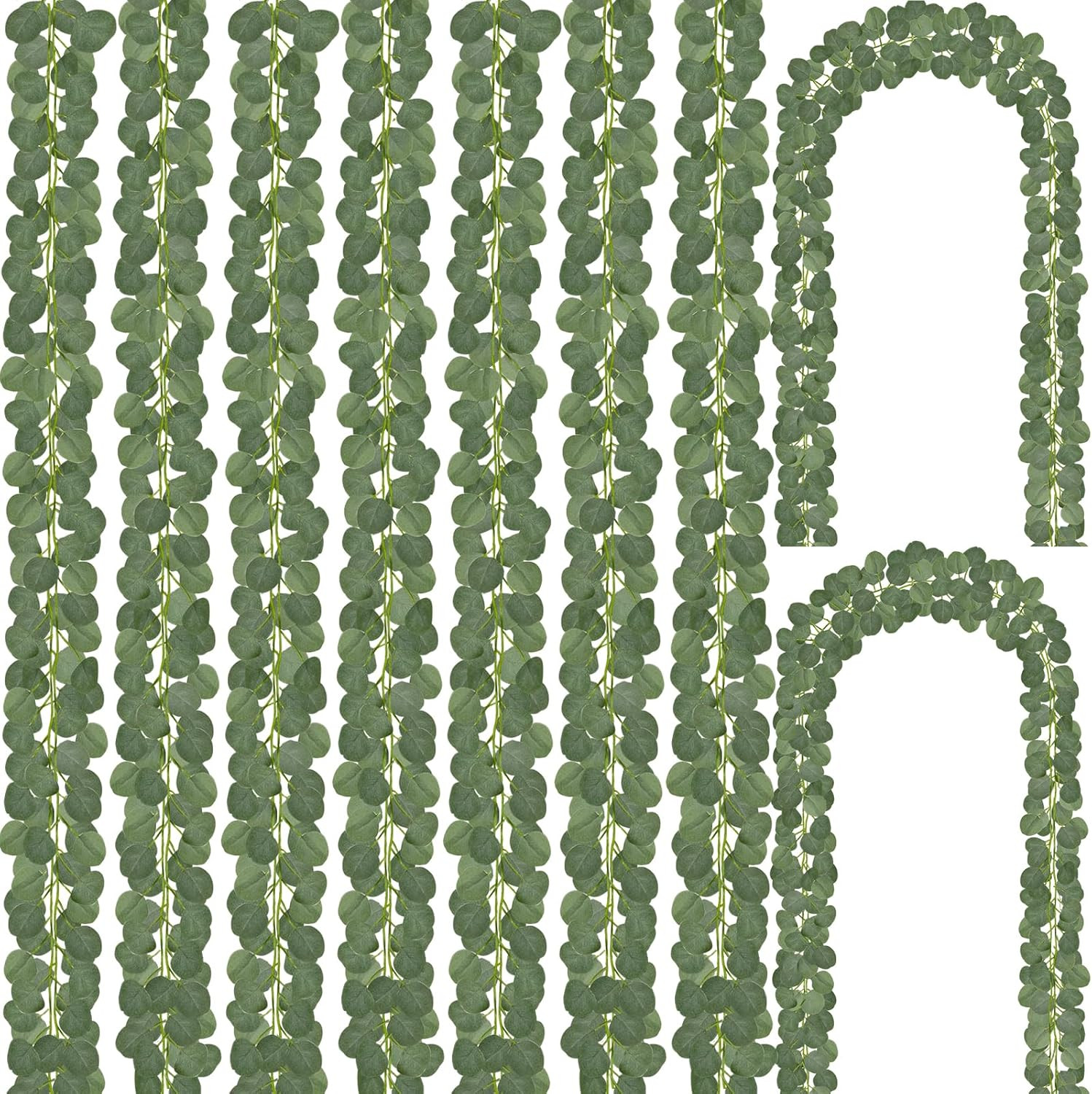 24 Pack Eucalyptus Garland, Artificial Greenery Garland Faux Eucalyptus Leaves T