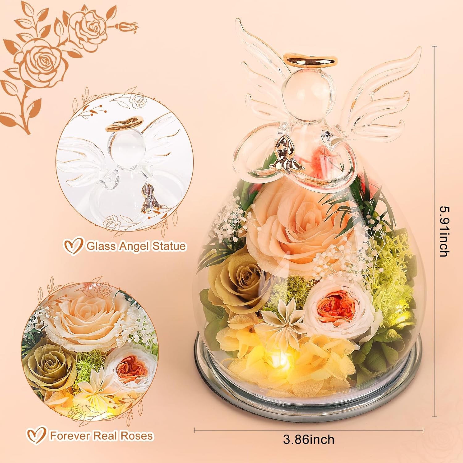 Gifts for Mom Birthday Gifts for Women Preserved Rose Forever Flower in Glass An