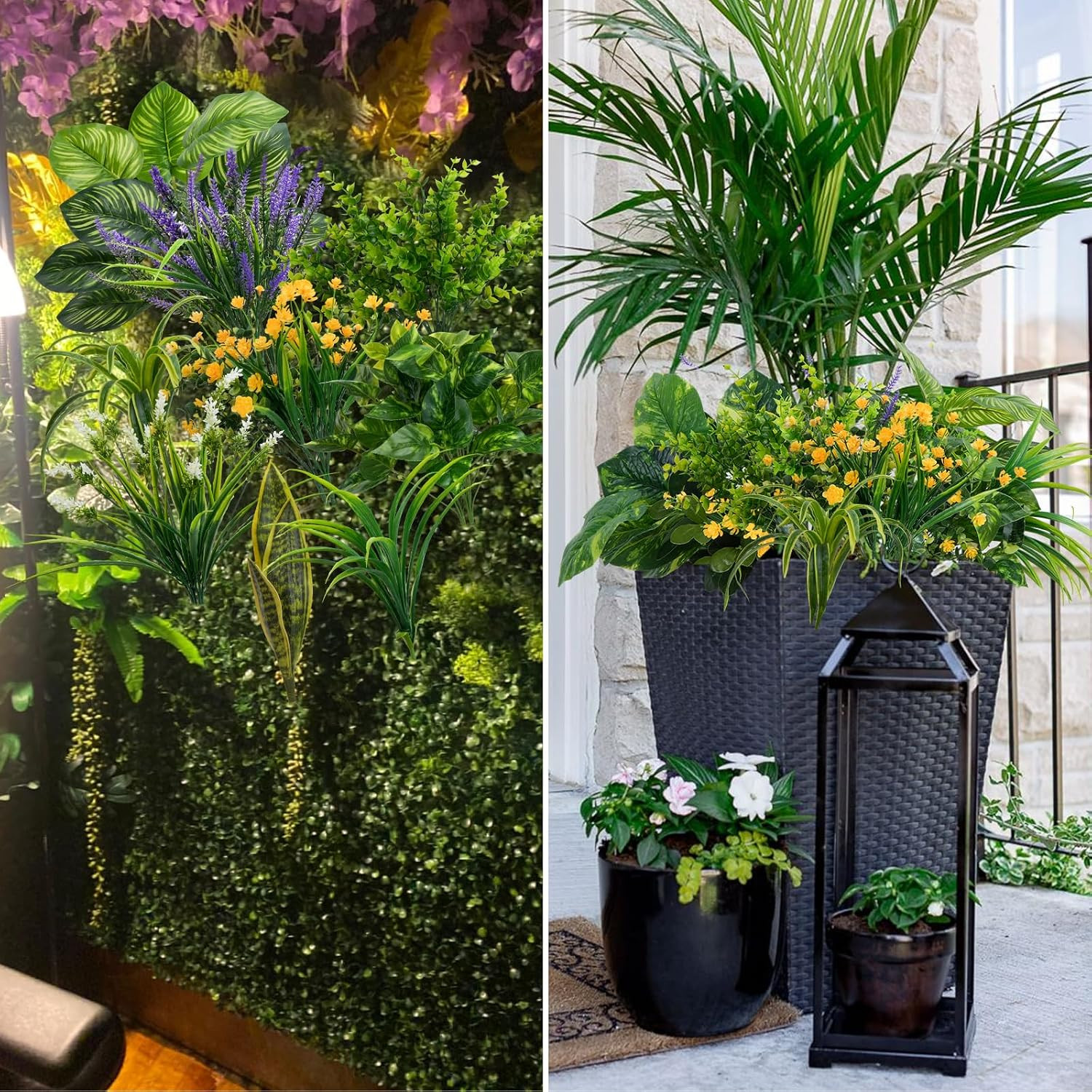 19 Bundles UV Resistant Faux Plants for Outdoor Decor – Greenery & Flowers