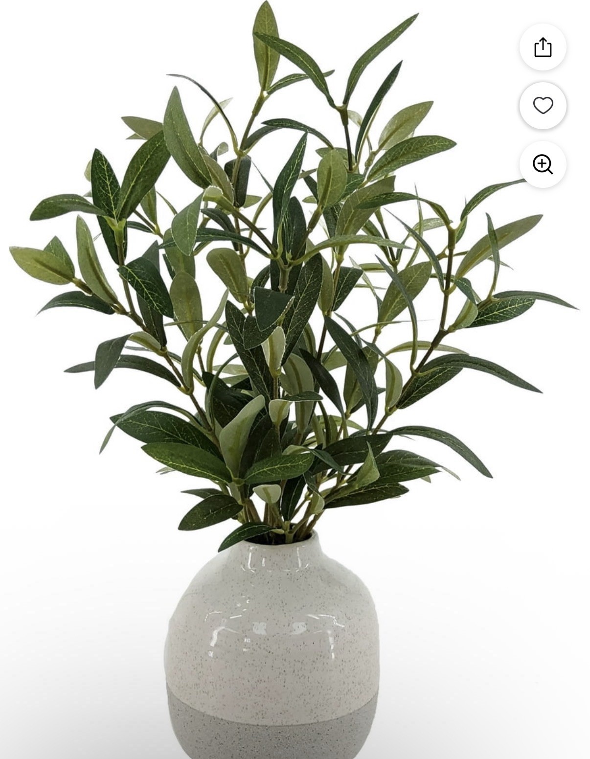 Better Homes & Gardens 14in Indoor Artificial Olive Plant in 2-Tone Ceramic Vase