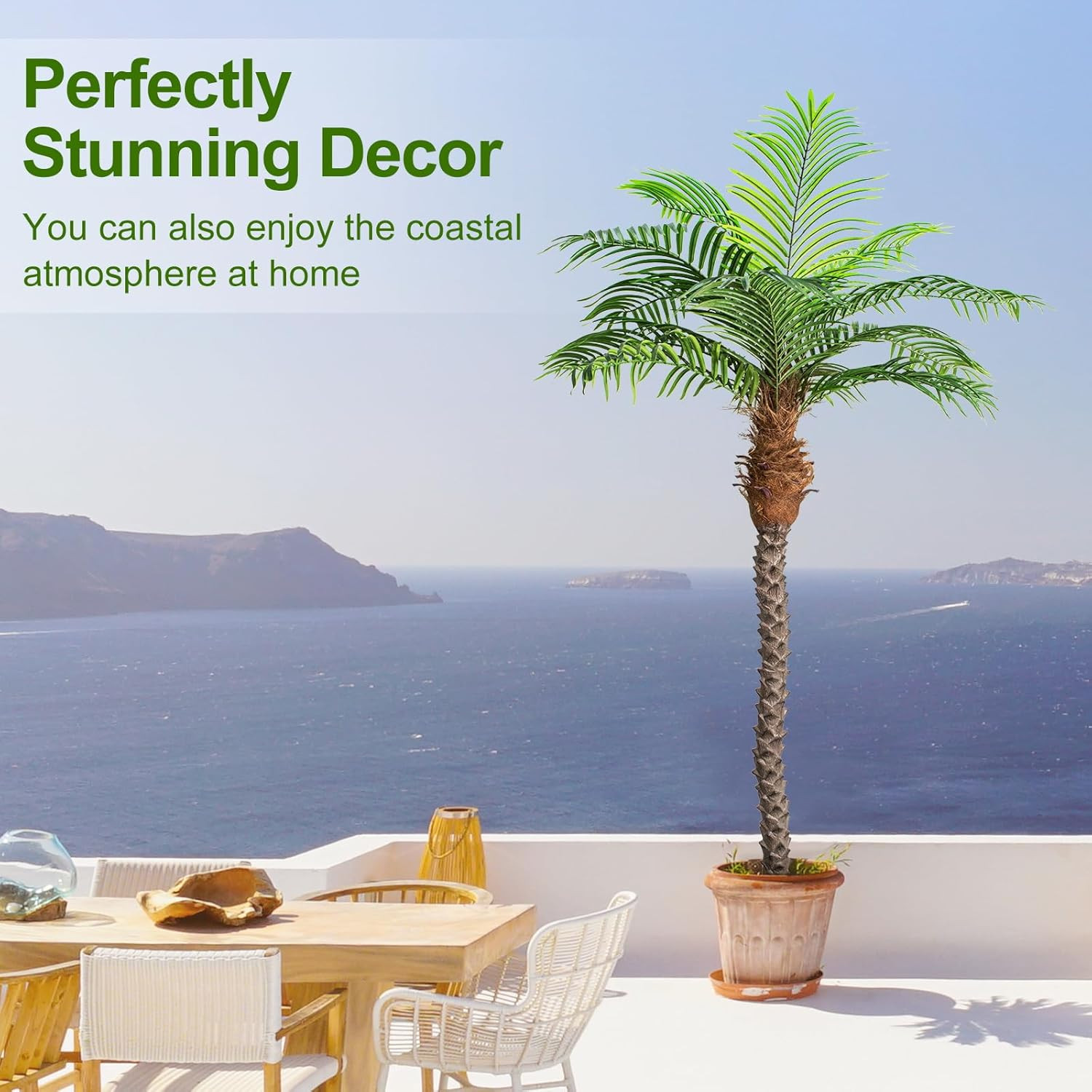 7Ft Artificial Phoenix Palm Trees – Set of 2 for Indoor/Outdoor Decor
