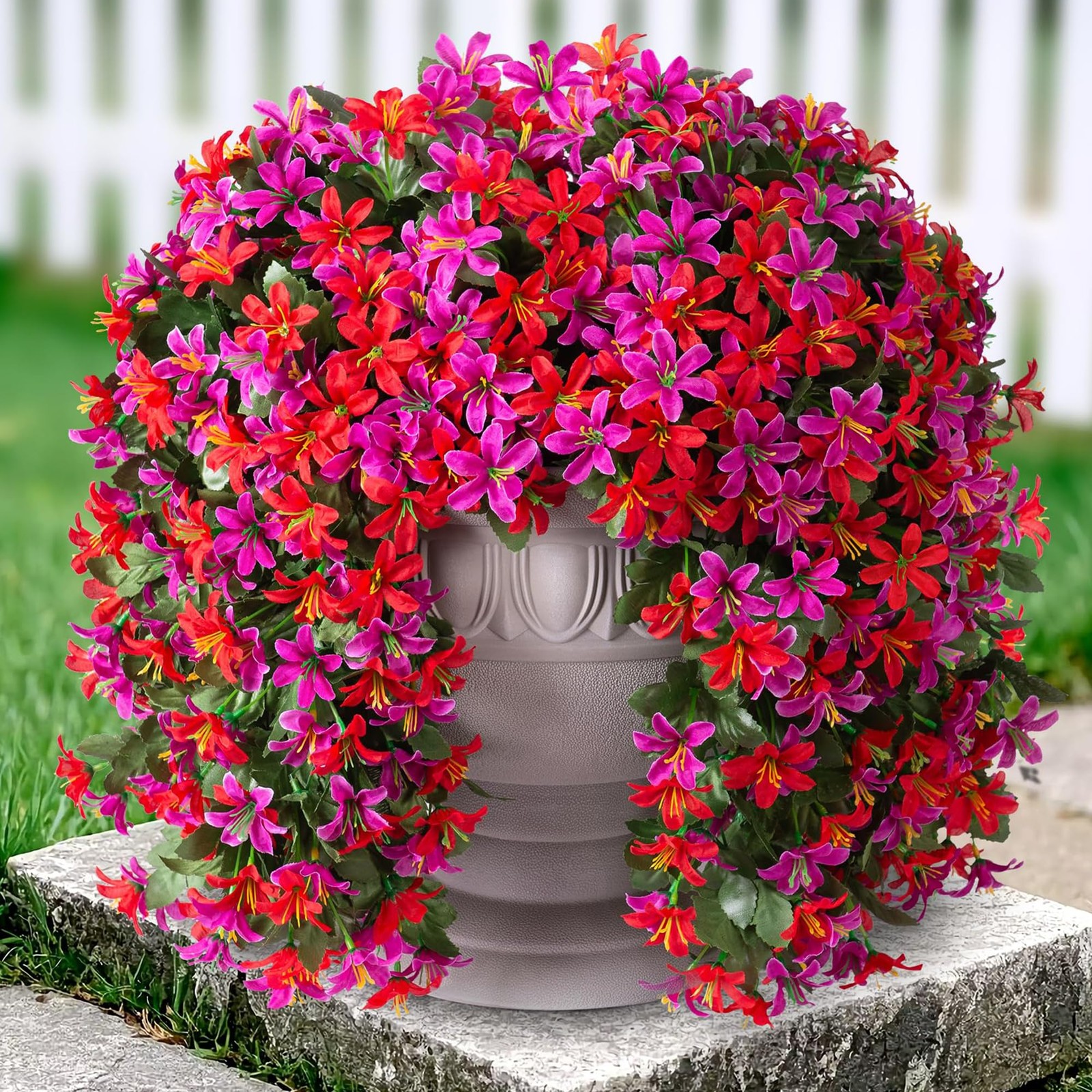 Artificial Lily Flowers for Outdoors Fake Hanging Flower Vines for Outside De…
