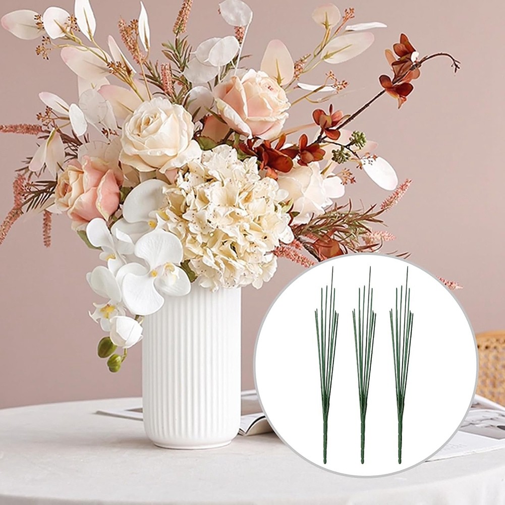 50Pcs 14 Inches Dark Green Floral Wire Stems Floral Wire for Plastic3949