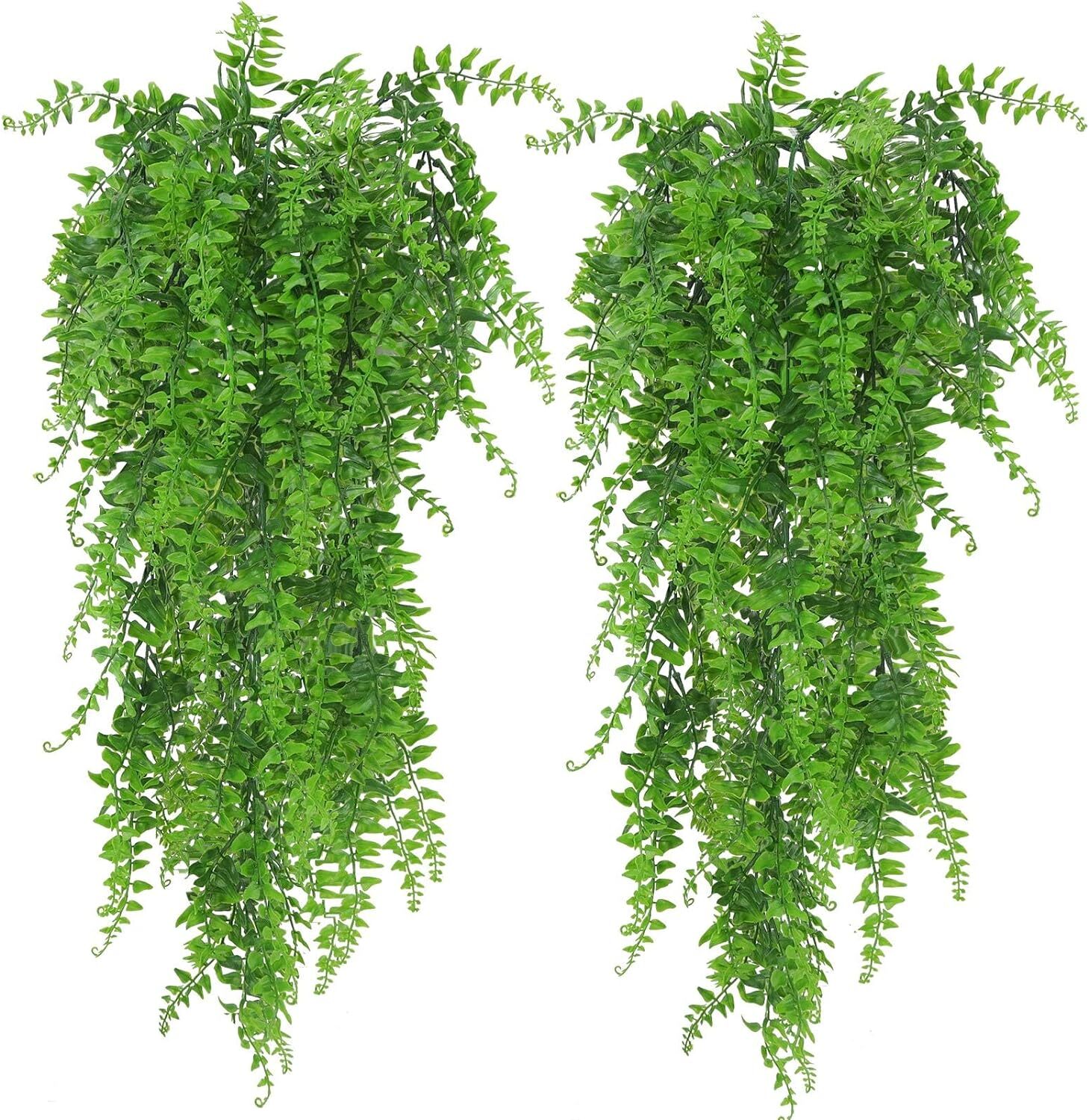 4Pcs Artificial Hanging Plants Fake Boston Ferns Wall Home Garden Outdoor Decor