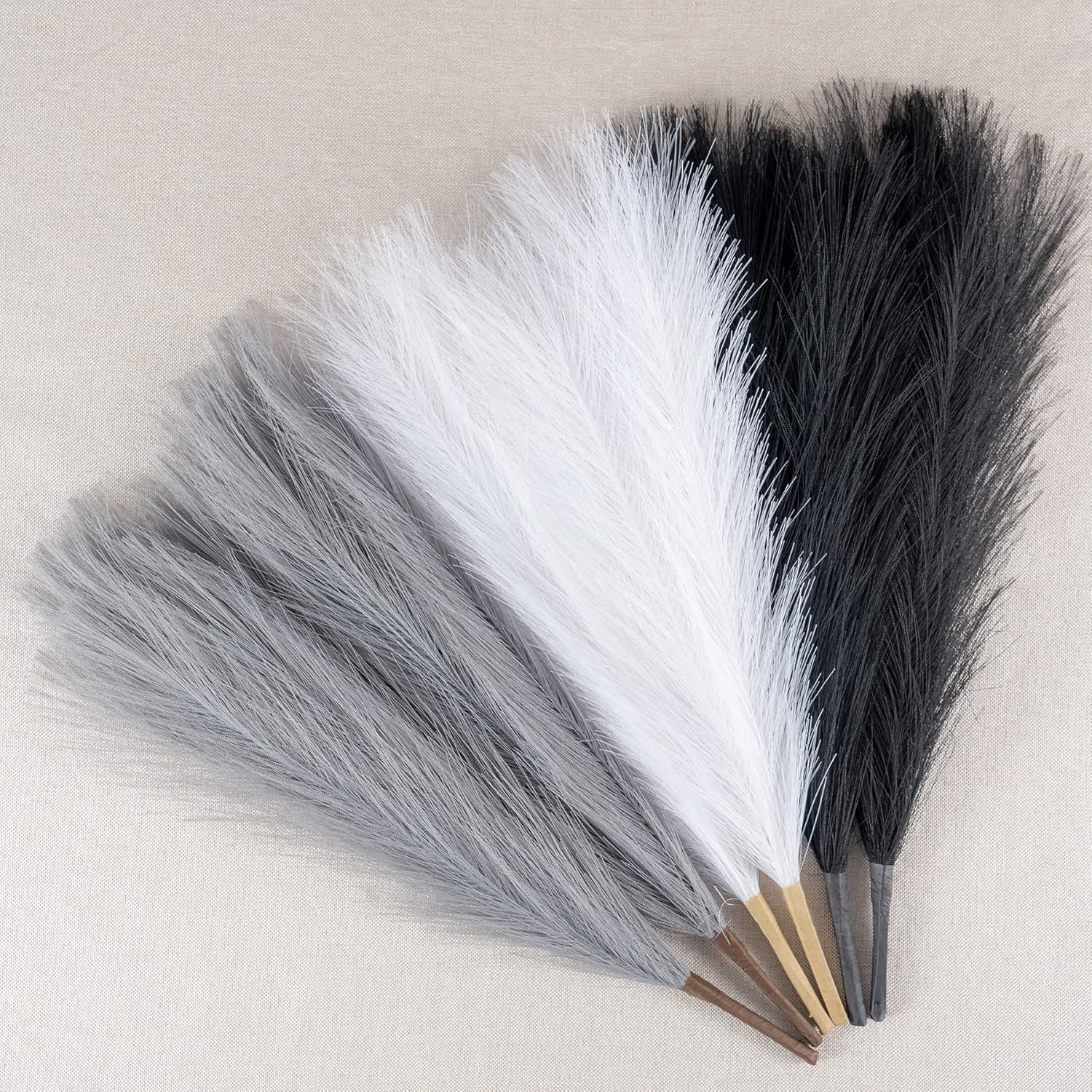 Faux Pampas Grass Decor, 18″/45cm Artificial Pampas Fluffy 6 Stem pompous Flo…