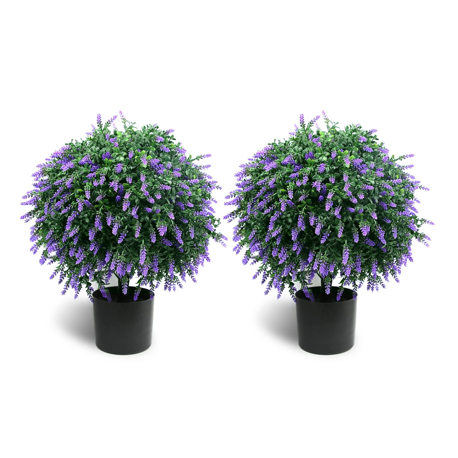 Artificial Lavender Bush Topiary 2 Pack UV Resistant