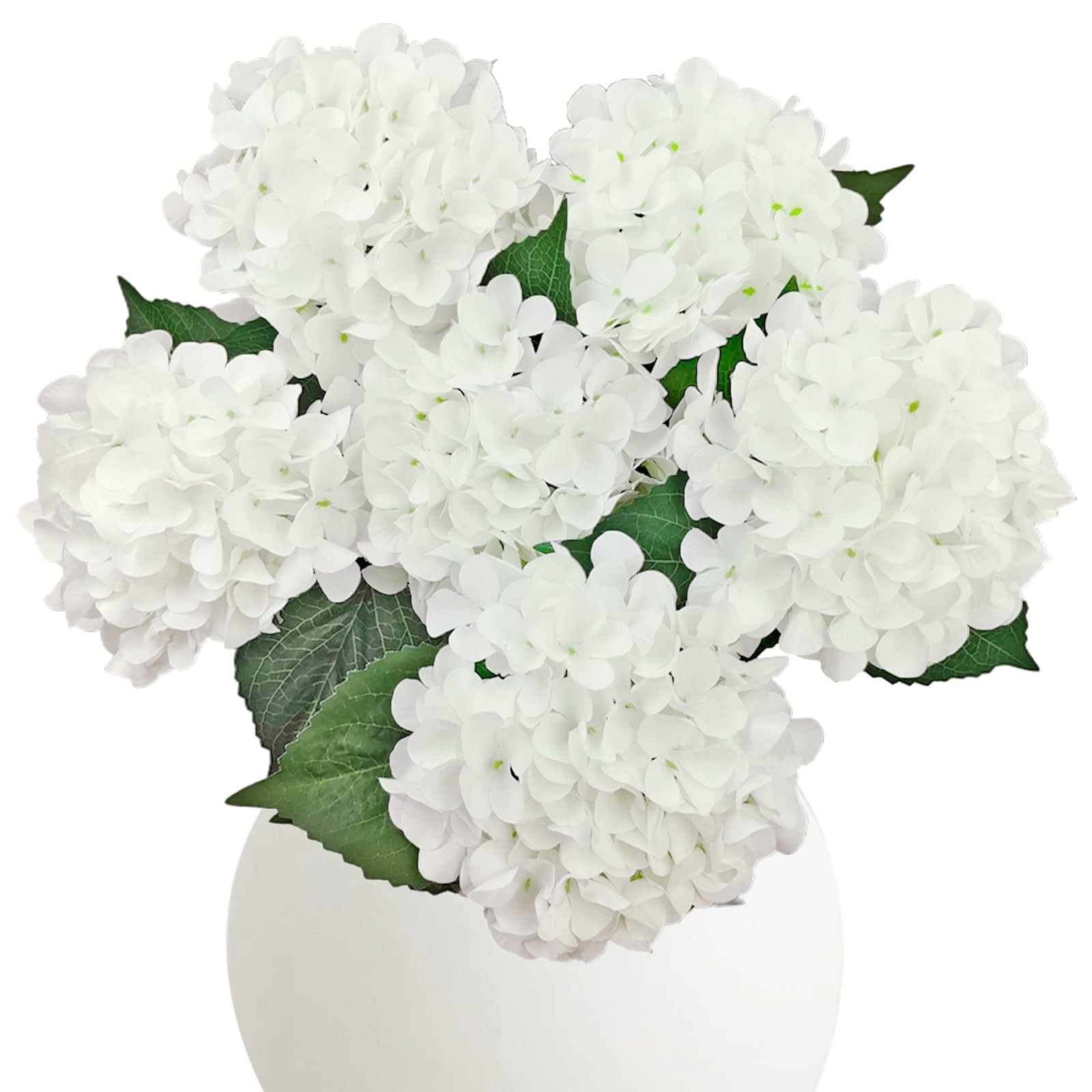 6PCS Premium Blue Silk Hydrangea Artificial Flowers Bouquets – Realistic Fake Hy
