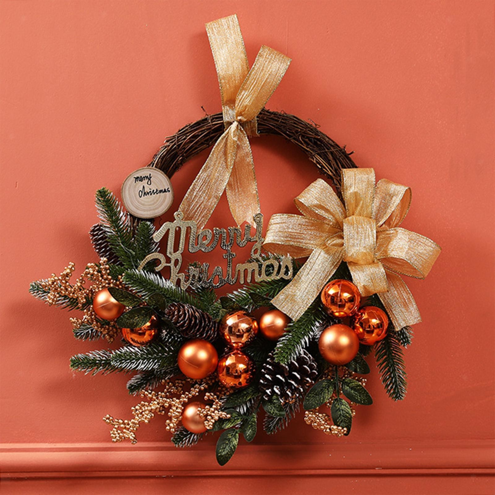 Artificial Christmas Wreath Holiday Garland Door Ornaments Housewarming Front