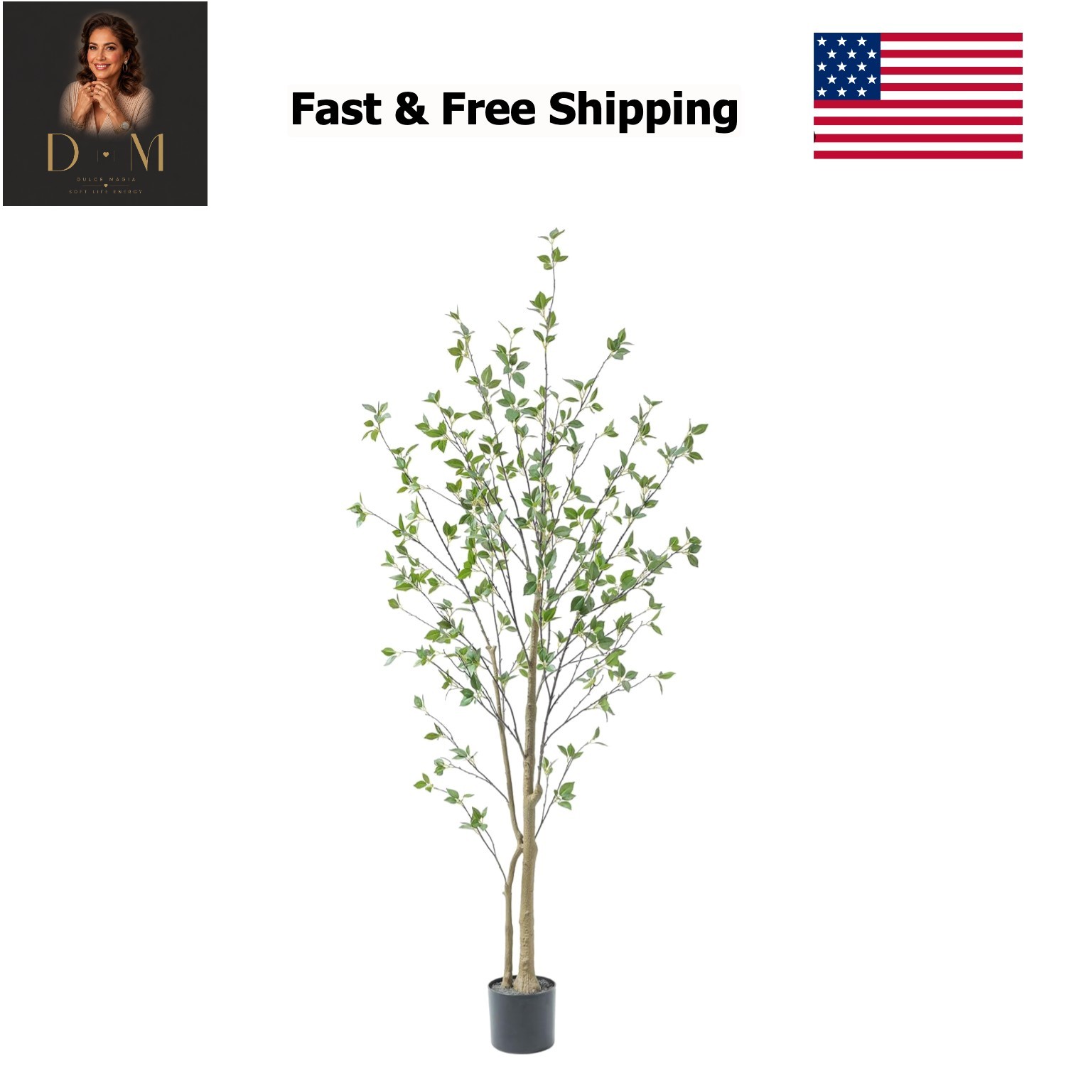 6ft Artificial Minimalist Citrus Tree with Lifelike Leaves, 72in Faux Citrus …