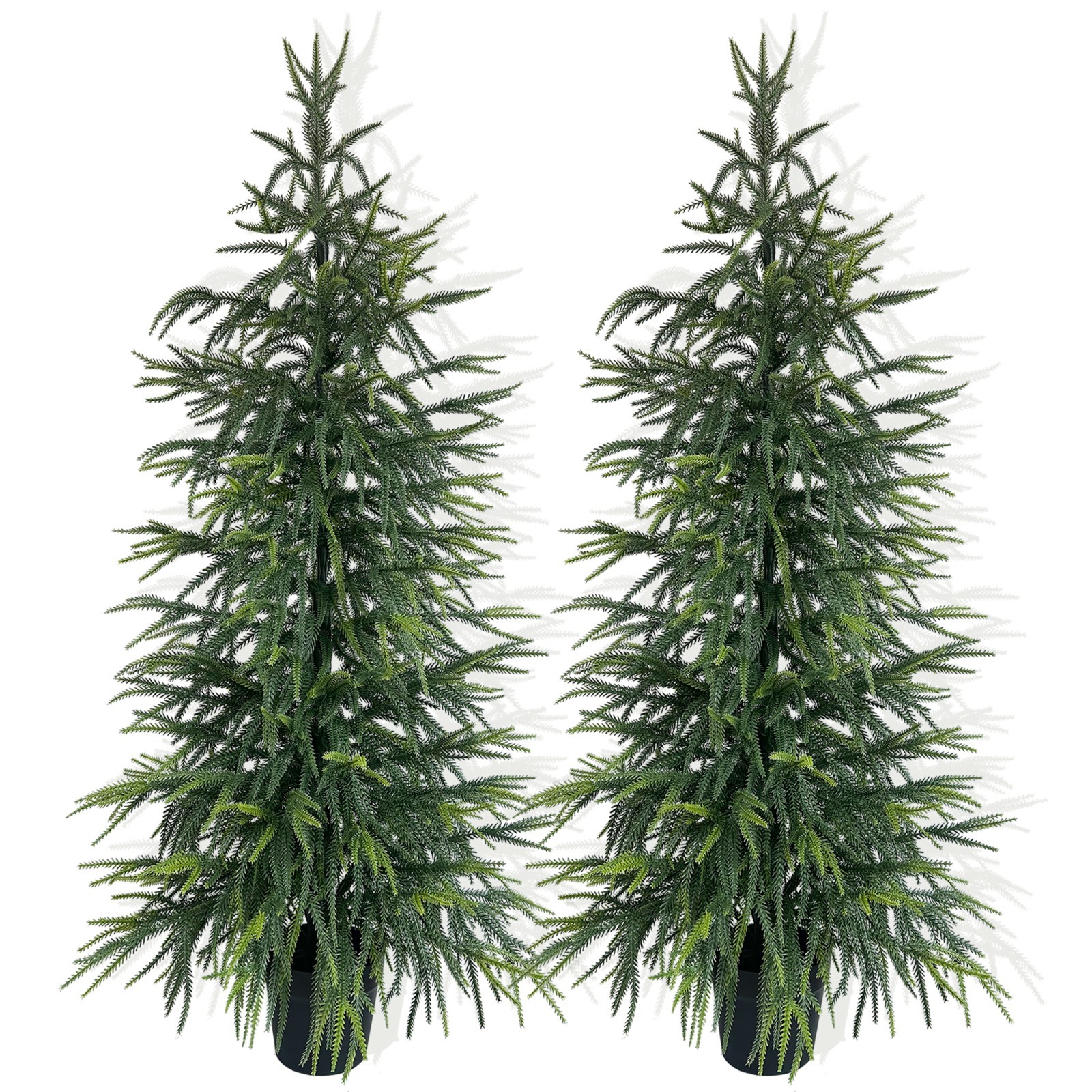 2 Pack 120cm Lifelike Artificial Norfolk Pine Potted Evergreen Plant House Decor