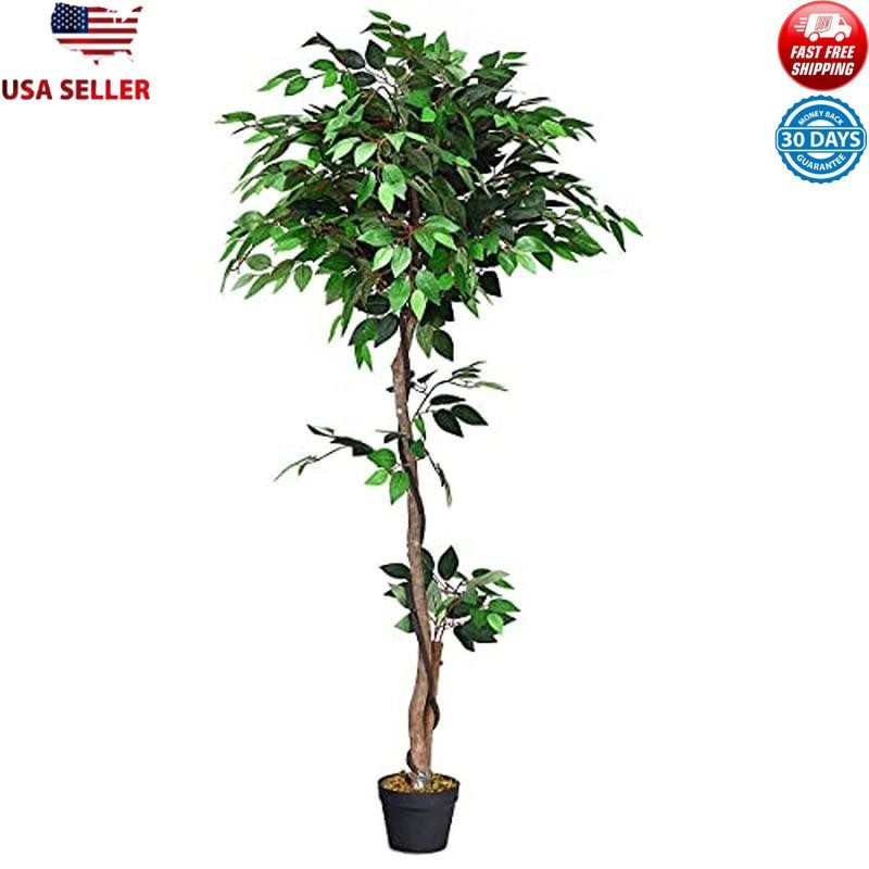 5.5ft Artificial Ficus Tree Indoor Outdoor Greenery Faux Plant Modern Decor New
