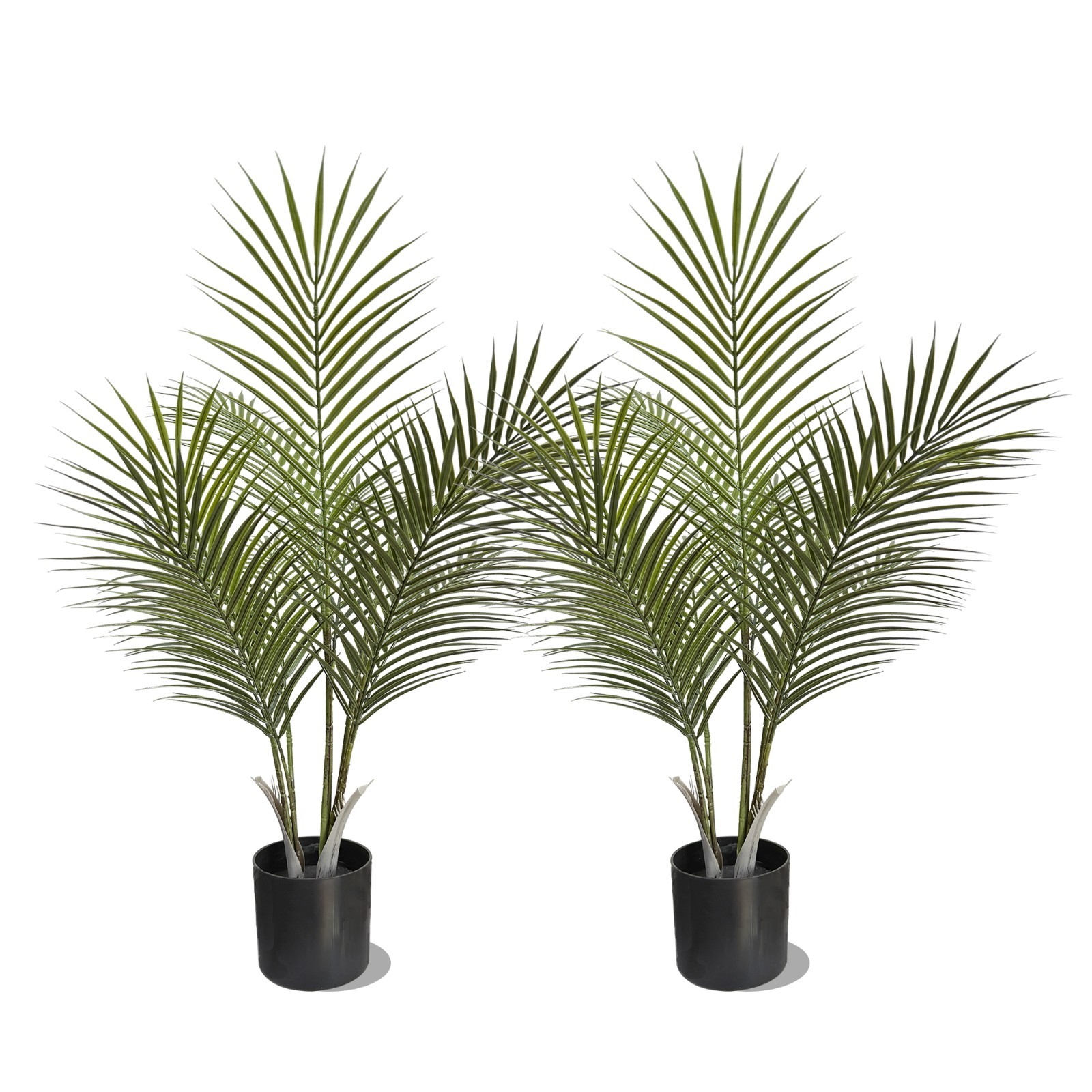 2 Pack Artificial Areca Palm Tree Fake Tropical Plant for Indoor Home Decor