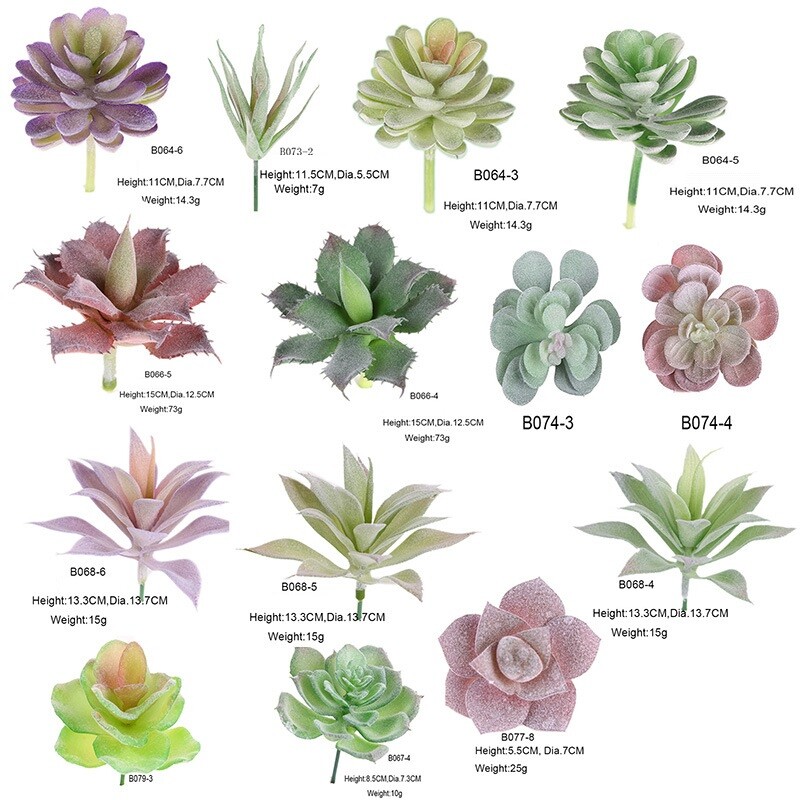 18 pcs PK Artificial Color Succulent Plants Unpotted Fake Lotus Plant Home Decor