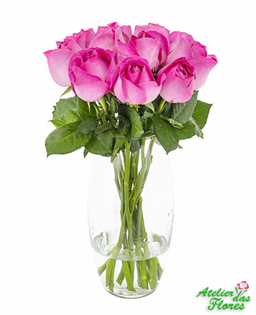 Atelier das Flores - Arranjo de 10 Rosas Pink
