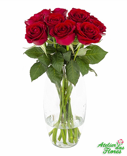 Atelier das Flores - Arranjo de 10 Rosas Vermelhas