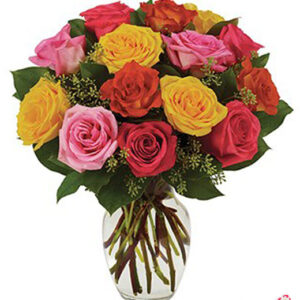 Atelier das Flores - Arranjo de 16 Rosas Coloridas