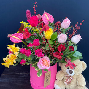Atelier das Flores - Box Pink Exuberance com Pelúcia