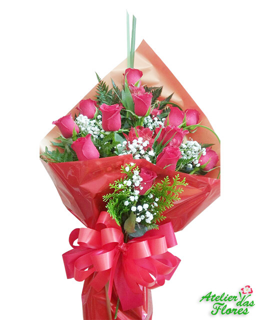 Atelier das Flores - Buquê Tradicional de 12 Rosas