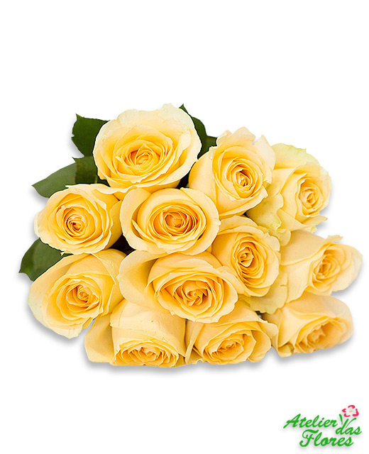 Atelier das Flores - Buquê de 12 Rosas Amarelas