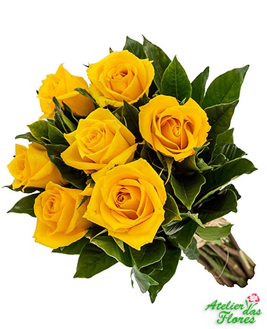 Atelier das Flores - Buquê de 7 Rosas Amarelas