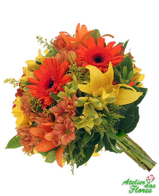 Atelier das Flores - Buquê de Lírios e Gérberas