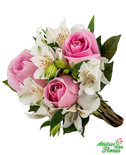 Atelier das Flores - Buquê de Rosas e Astromélias