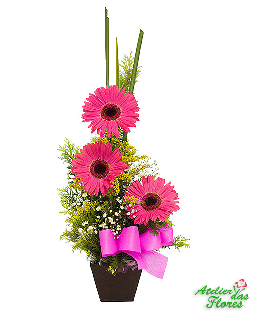 Atelier das Flores - Arranjo de Gérberas Rosas