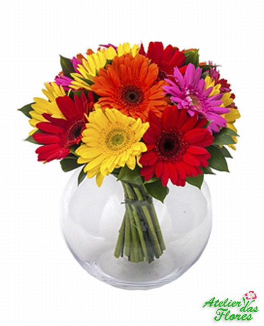 Atelier das Flores - Vaso de Gérberas Coloridas