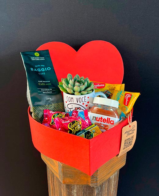 Atelier das Flores - Box Café Coração Vermelho