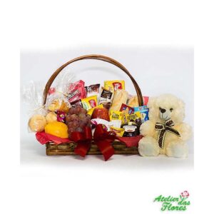 Atelier das Flores - Cesta de Café da Manhã e Pelúcia