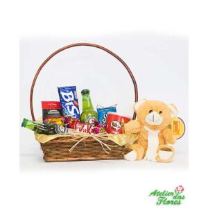 Atelier das Flores - Cesta de Cervejas e Pelúcia