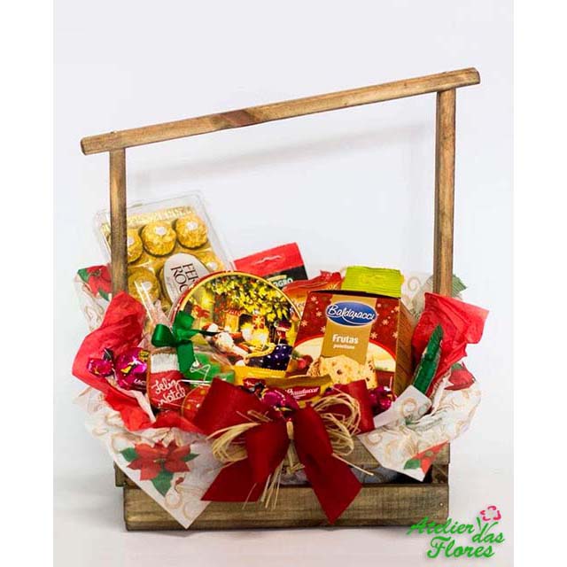 Atelier das Flores - Cesta de Natal com Bombons Ferrero Rocher